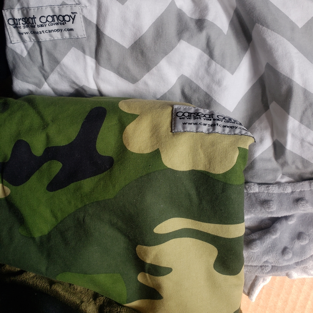 Carseat Canopy Camouflage and Chevron Cover